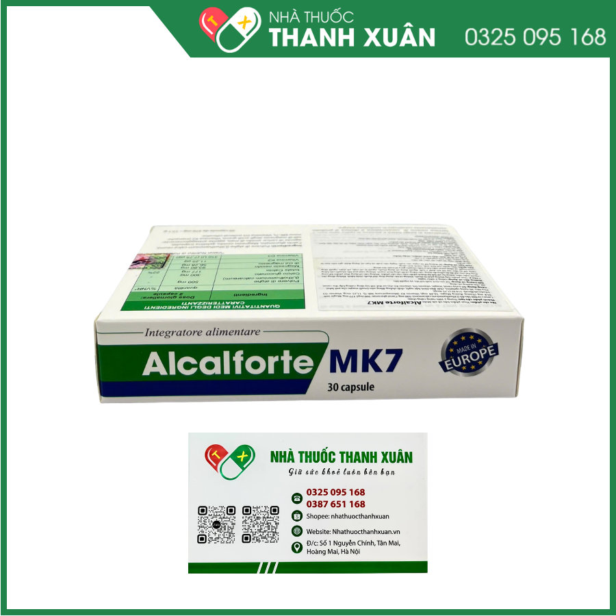 Alcalforte MK7 - Bổ sung canxi, magie, vitamin D3, vitamin K2 cho cơ thể
